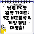 남원 PC방 완벽 가이드: 5곳 비교분석 & 게임 꿀팁 대방출!