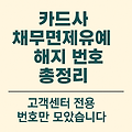 카드사별 채무면제·유예상품 해지 전용 고객센터 번호 안내