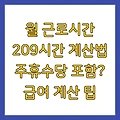 월 근로시간 209시간 계산법 주휴수당 포함? 급여 계산 팁