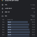 10km 마라톤 이틀 전, 11.77km 저녁 러닝 기록