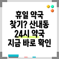 대전광역시 동구 산내동 휴일지킴이 약국 24시 약국 공휴일 여는 약국