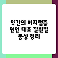 약간의 어지럼증 원인 대표 질환별 증상 정리