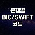 은행별 BIC/SWIFT 코드