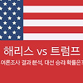 해리스 vs 트럼프 여론조사 결과 접전, 전국 지지율 팽팽, 승리 확률은?