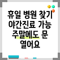 광주광역시 동구 충장동 휴일 병원 찾기|야간진료 병원|공휴일 문여는 곳 |주말 여는 곳