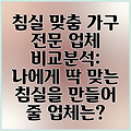 침실 맞춤 가구 전문 업체 비교분석: 나에게 딱 맞는 침실을 만들어 줄 업체는?