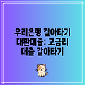 우리은행 갈아타기 대환대출: 고금리 대출 갈아타기