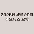 2025년 4월 29일 주요뉴스요약