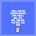 K패스 교통카드 신청부터 발급까지 완벽 가이드 | 서울, 경기, 인천, 대중교통, 카드 발급, 이용 방법