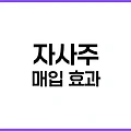 자사주 매입 효과: 주가 부양부터 주주 환원까지, 기업이 자사주를 사들이는 진짜 이유