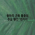 종아리 근육 통증의 주요 원인 10가지