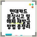 현대카드 분실신고 및 해제 재발급 방법 총정리