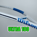 윌슨 울트라 100 무광 올 화이트 블루 버전으로 도색(ULTRA 100 CustomRacket)