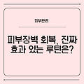 피부장벽 회복, 진짜 효과 있는 루틴은?