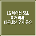 LG 에어컨 청소 효과 리뷰: 내돈내산 후기 공유