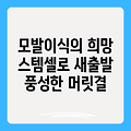 희소한 모발, 스템셀 모발이식으로 새로운 희망을 찾아보세요!