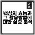 백삼의 효능과 그 활용방법에 대한 심층 분석