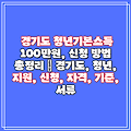 경기도 청년기본소득 100만원, 신청 방법 총정리 | 경기도, 청년, 지원, 신청, 자격, 기준, 서류