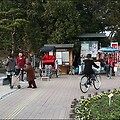 고치시의 중심에 있는 고치성에서 바라본 일몰을 보다
