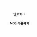 암호화〃MD5 자바(Java)에서 사용하는 예제코드
