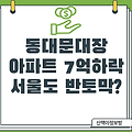 동대문 대장아파트 7억하락, 서울도 반토막?!
