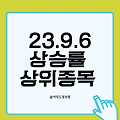 23.9.6 한국주식 등락률 상위 종목 (오전 10시기준)
