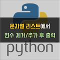 [Python] 문자열 리스트에서 특정 변수 제거/추가 후 출력하기