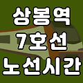 상봉역 7호선 시간표 노선도 (첫차, 막차 시간, 서울 지하철)