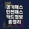 경기 인천 패스 혜택 차이점 및 신청방법 총정리