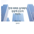《22년 3월 둘째 주》
전국아파트 신고가 TOP_5 실거래가기준