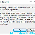 오류해결 Sevral ports 8005,8080,8009 required by Tomcat