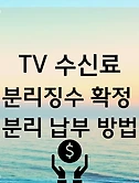 KBS TV 수신료 분리징수 확정 분리 납부 방법 알아보자