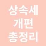 상속세 개편(상속자들 세부담 완화)