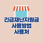 긴급재난지원금 사용방법과 사용처