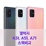 삼성 갤럭시  A31 vs A51 vs A71 스펙 비교