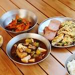 캠핑요리 : 진수성찬 아침밥상