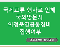 의원 국제교류행사로 인해  국외방문 시 의정운영공통경비 집행여부