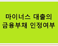 마이너스 대출의 금융부채 인정여부