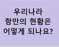 우리나라 항만의 현황은 어떻게 되나요?