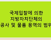 국제입찰에 의한 지방자치단체의 공사 및 물품 용역의 범위