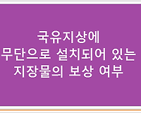 국유지상에 무단으로 설치되어 있는 지장물의 보상 여부