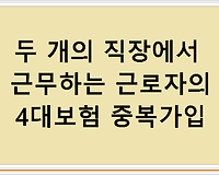 두 개의 직장에서 근무하는 근로자의 4대보험 중복가입