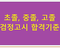 초졸, 중졸, 고졸 검정고시 합격기준