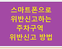 스마트폰으로 위반신고하는 주차구역 위반신고 방법