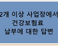 2개 이상 사업장에서 건강보험료 납부에 대한 답변