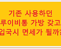 기존 사용하던 루이비통 가방 갖고 입국시 면세가 될까?