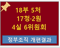 정부조직(18부 5처 17청 2원 4실 6위원회) 개편 결과 알아보기