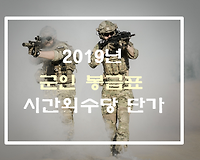 2019년 군인 봉급표, 시간외수당단가 알아볼께요