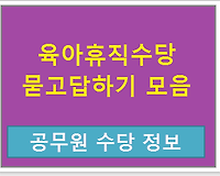 공무원 육아휴직수당 인사혁신처 질답 모음 10개