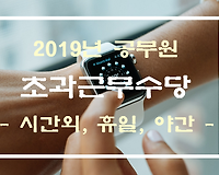 2019년 공무원 초과근무수당 (시간외수당, 야간수당, 휴일수당) 완벽정리